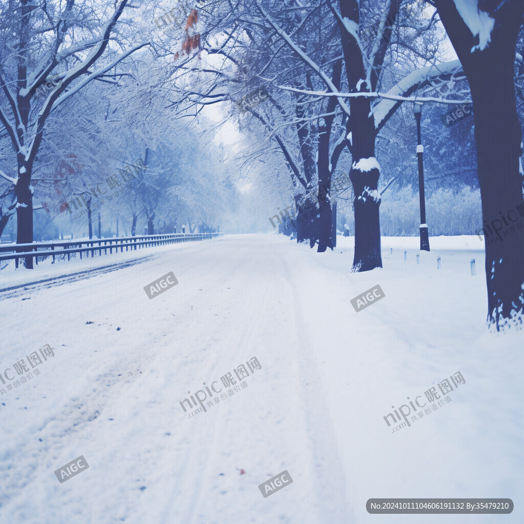 雪中的马路