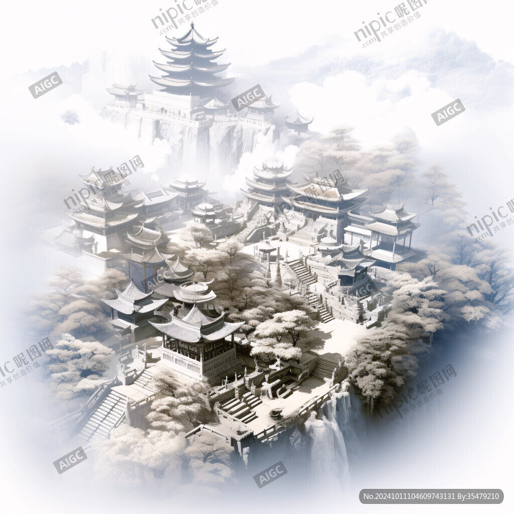 宫殿楼阁仙境仙人大殿