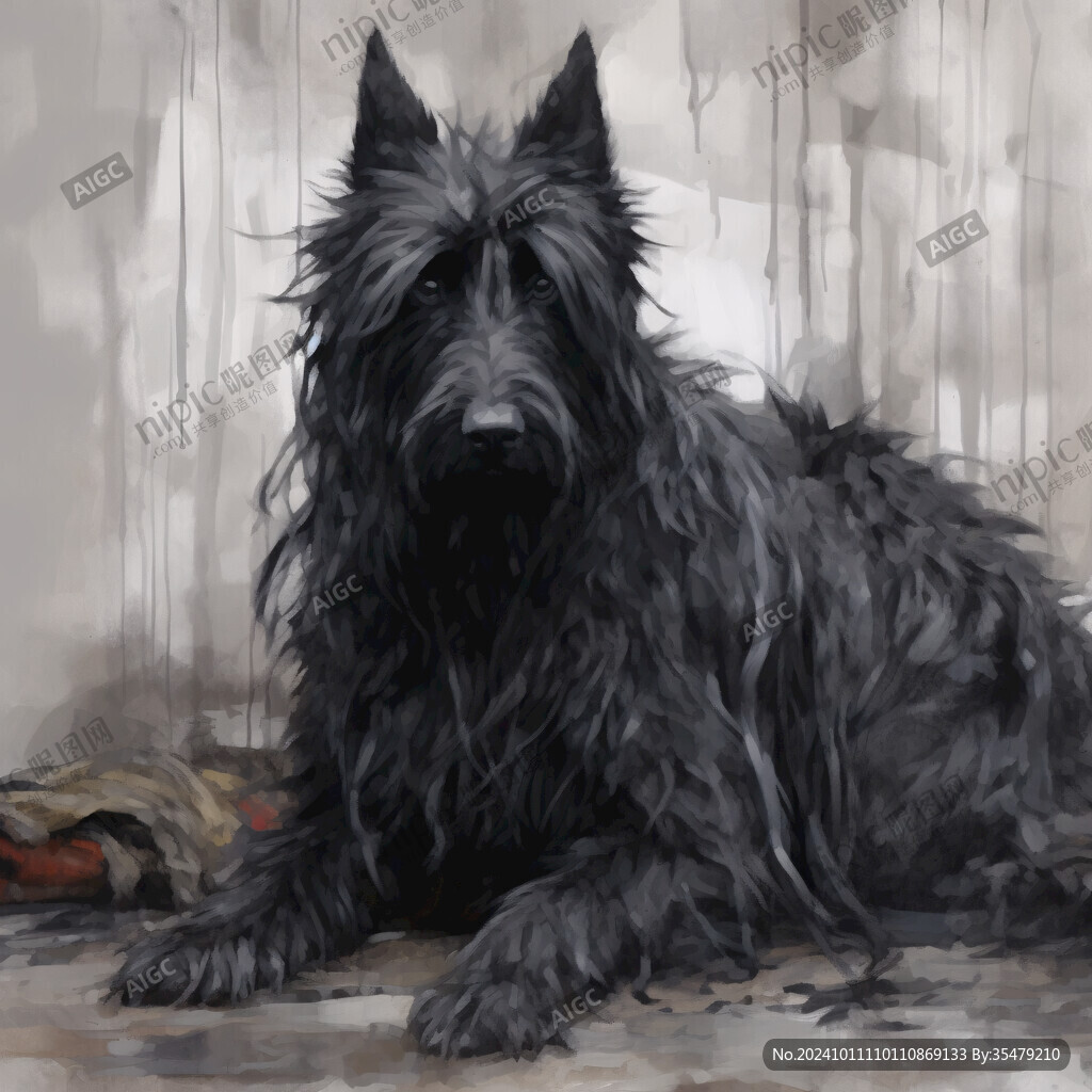 狗狗写实插画