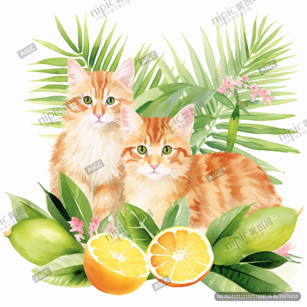 春季手绘猫咪