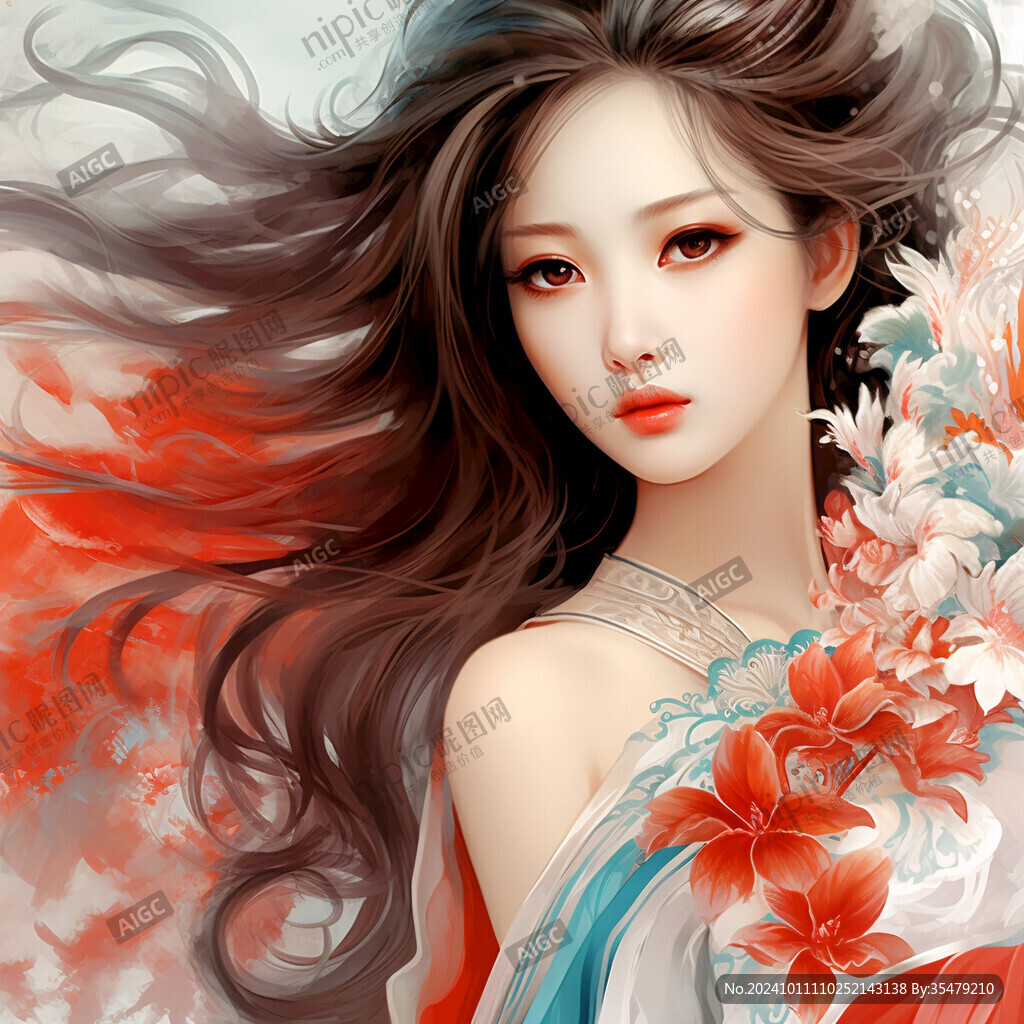 唯美美女插图