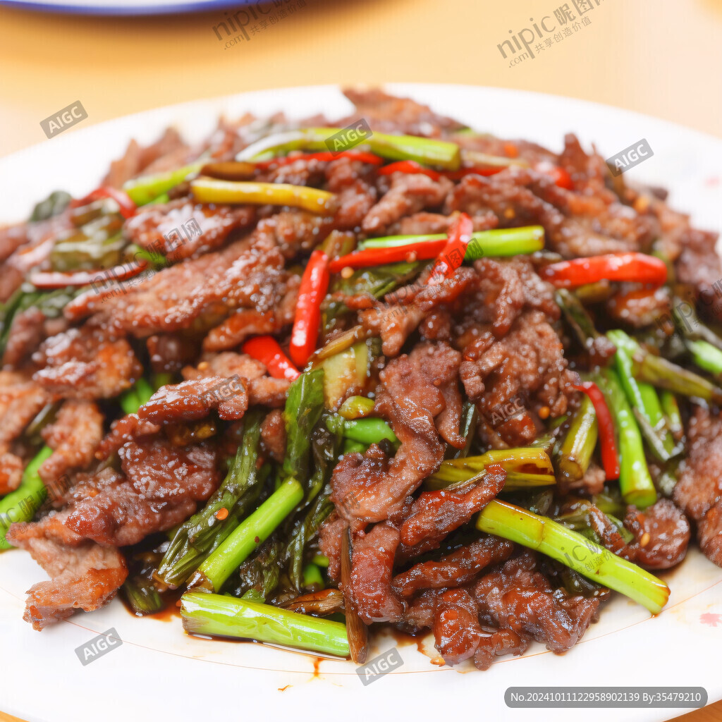 蒜叶炒牛肉