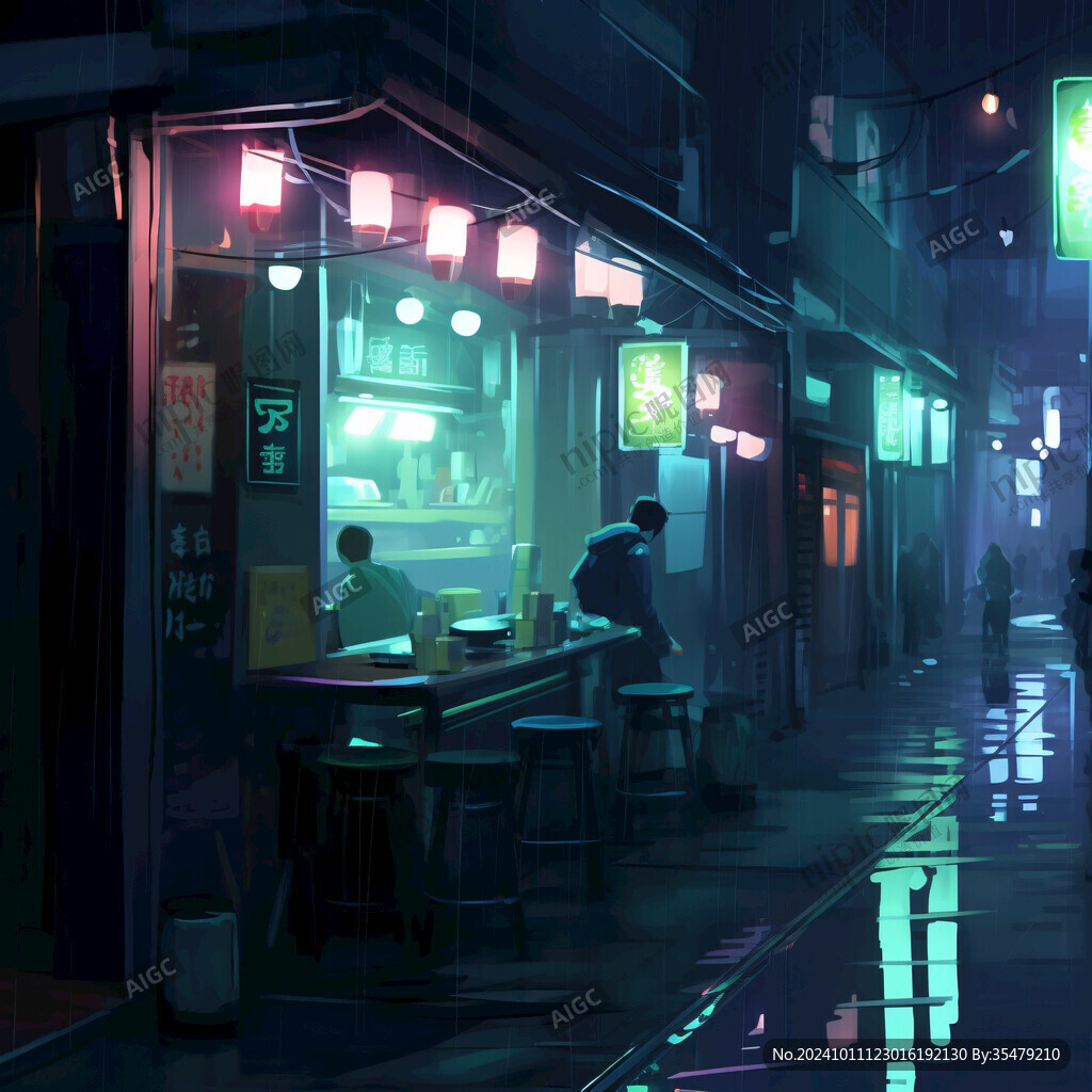 场景赛博插画