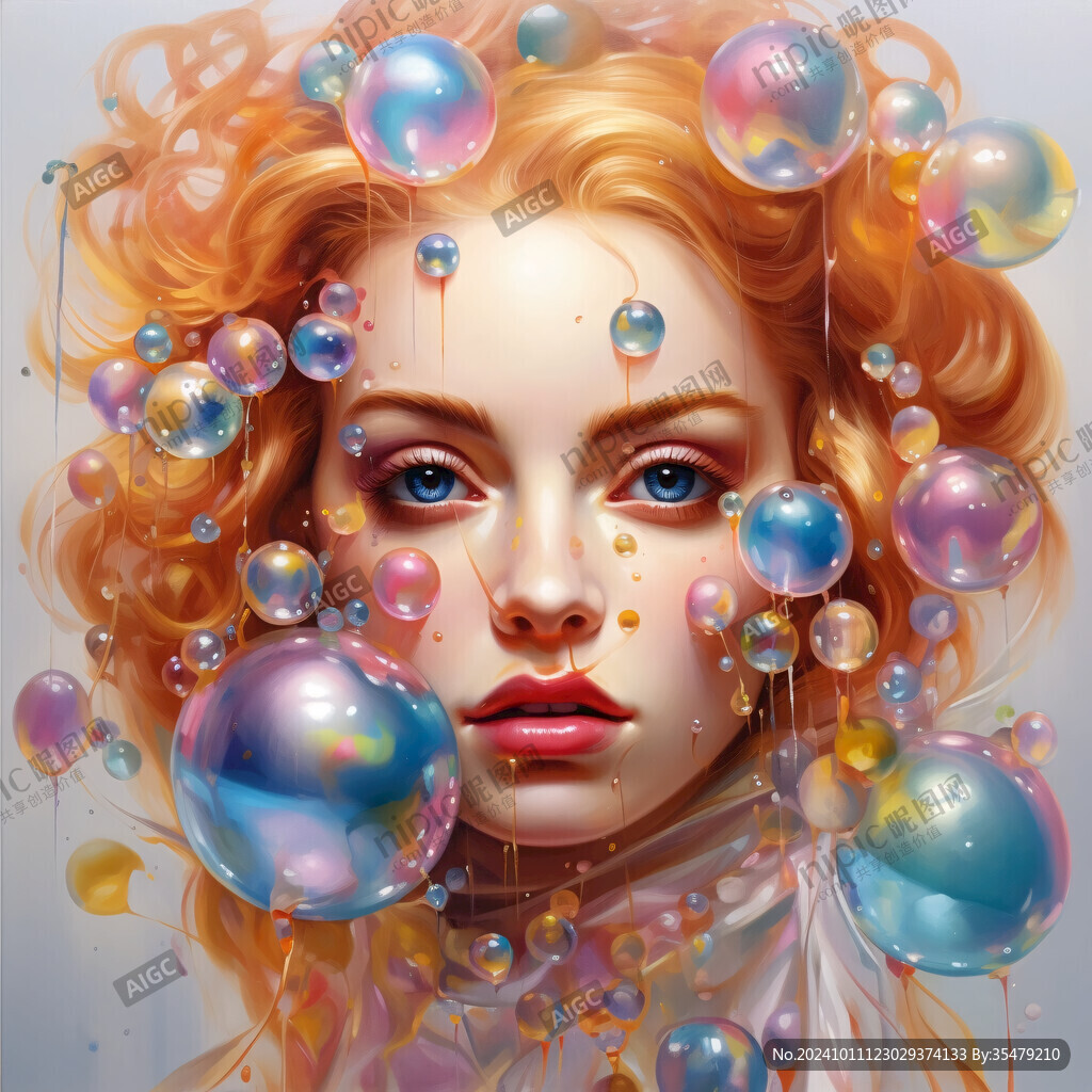 数字美女插画