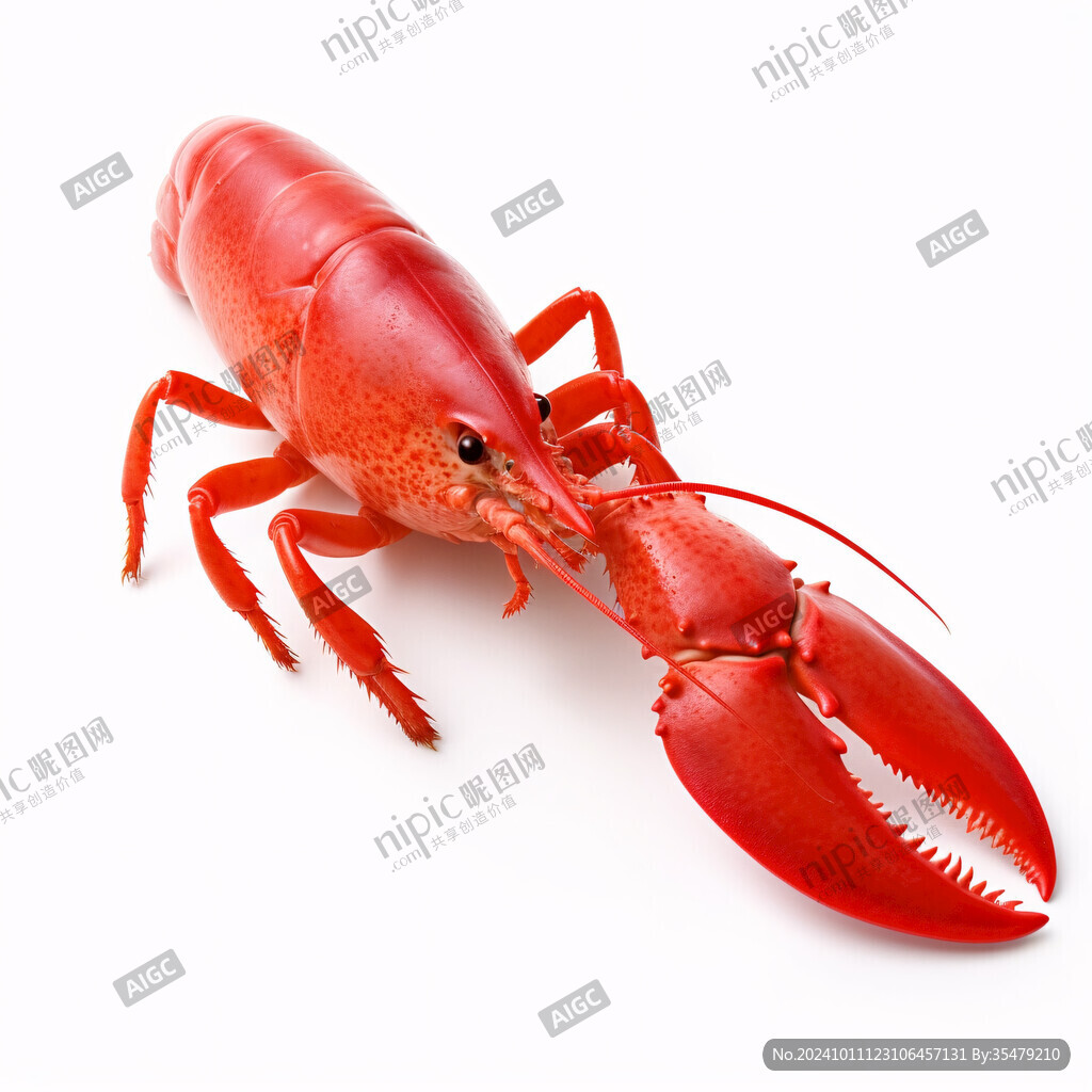 卡通小龙虾写实海鲜
