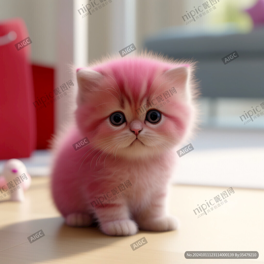 写实猫毛茸茸宠物插画