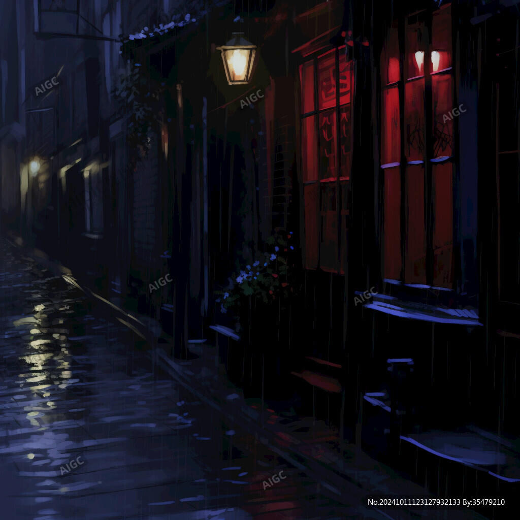 雨巷插画