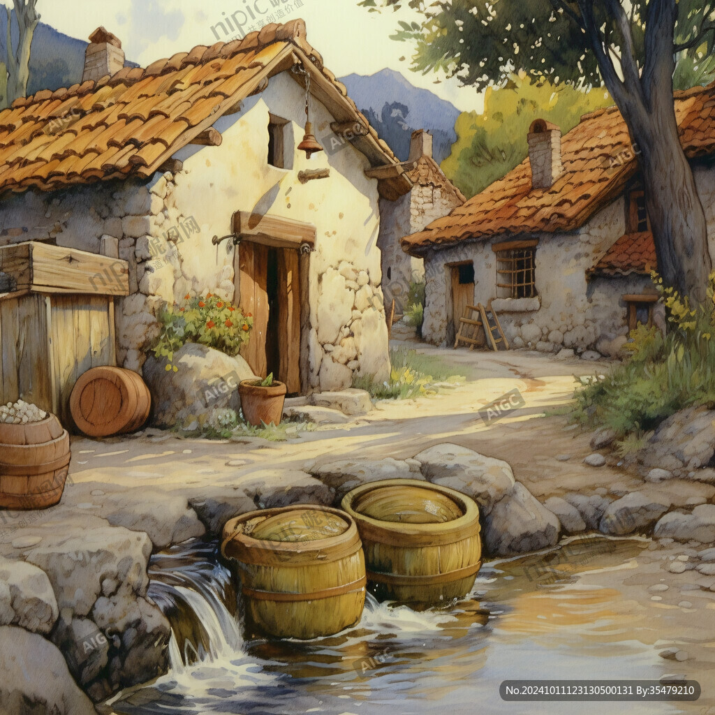 乡村场景插画