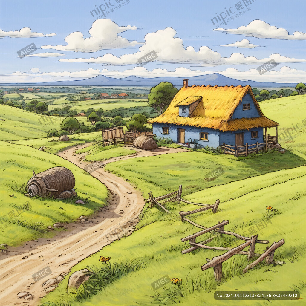 乡村场景插画