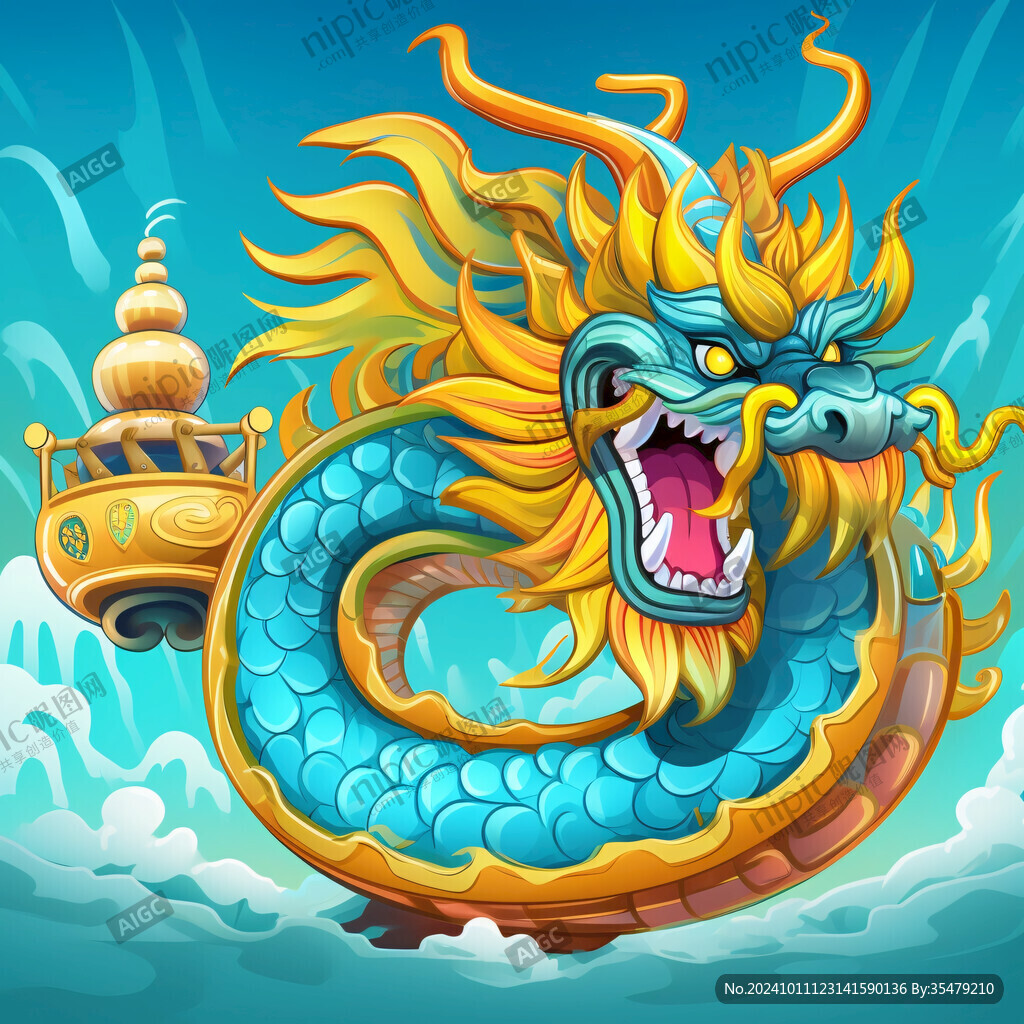 国潮龙头插画