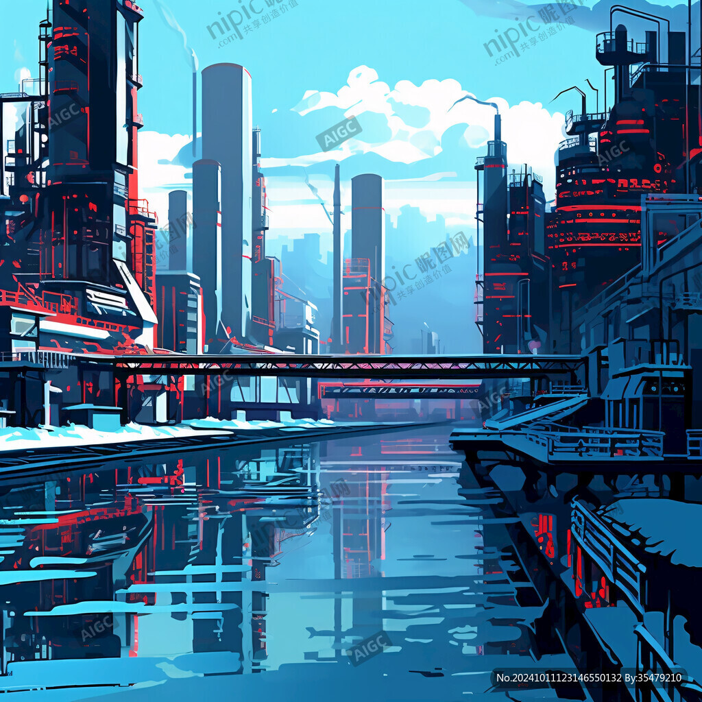场景赛博插画