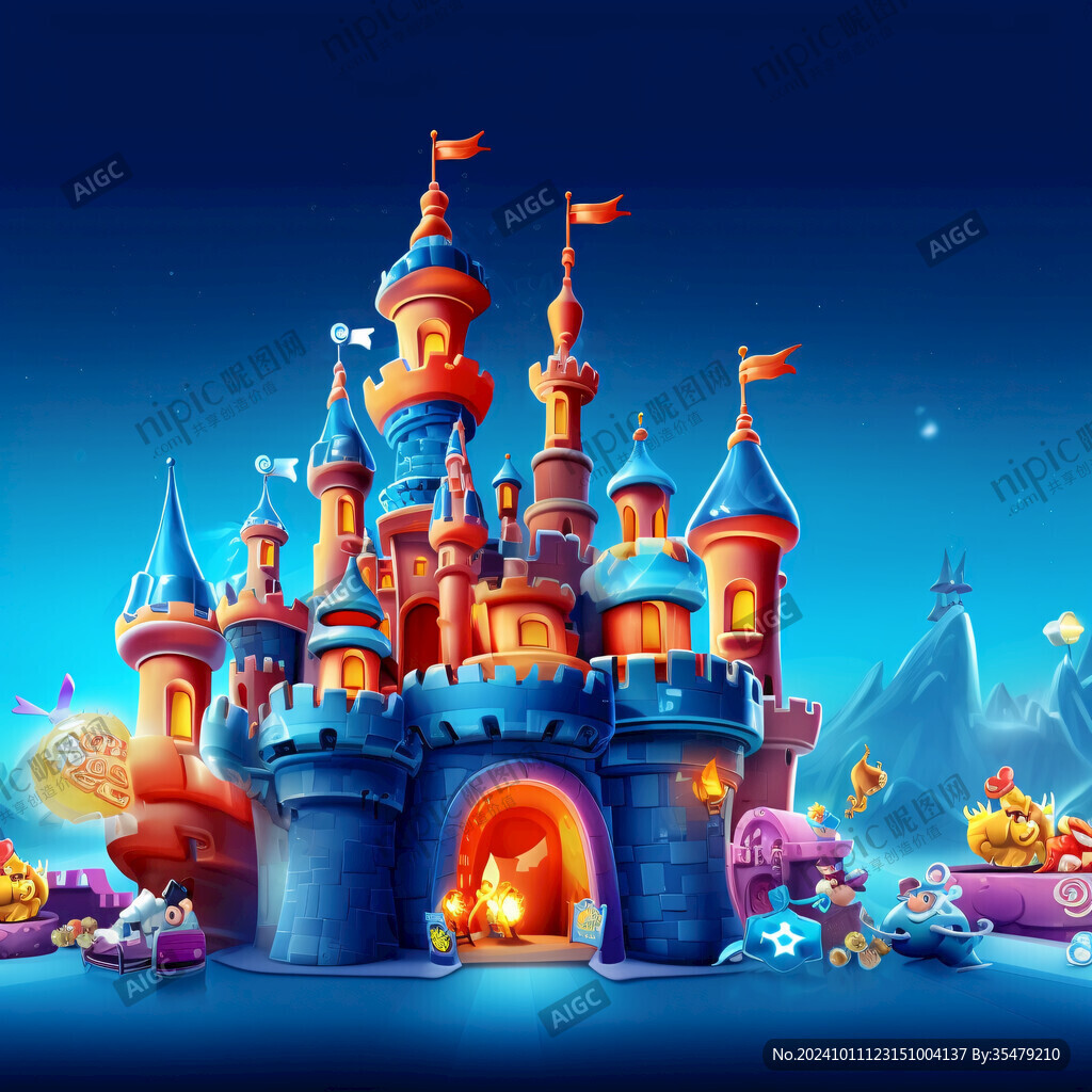 梦幻城堡插画