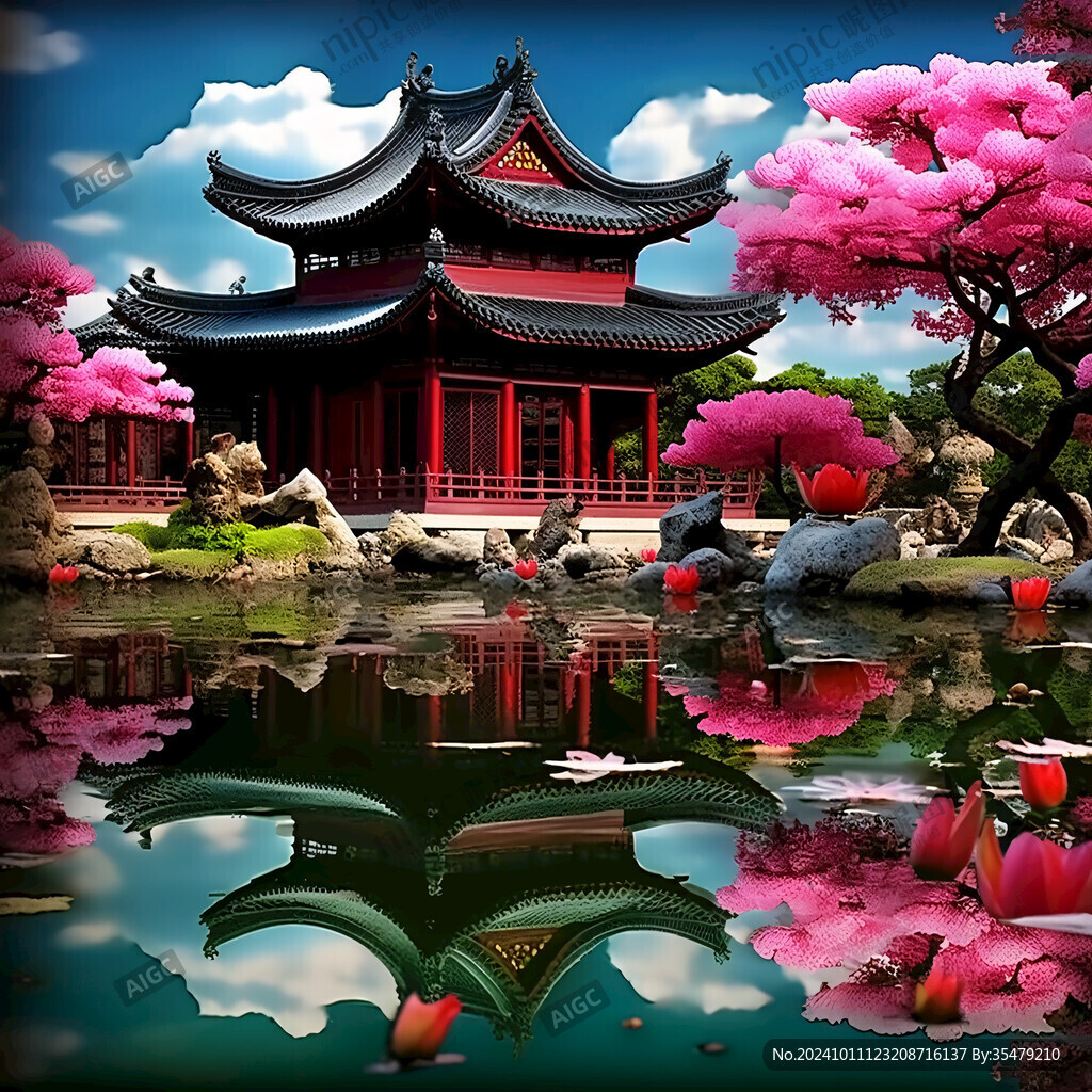 宫殿楼阁风景画