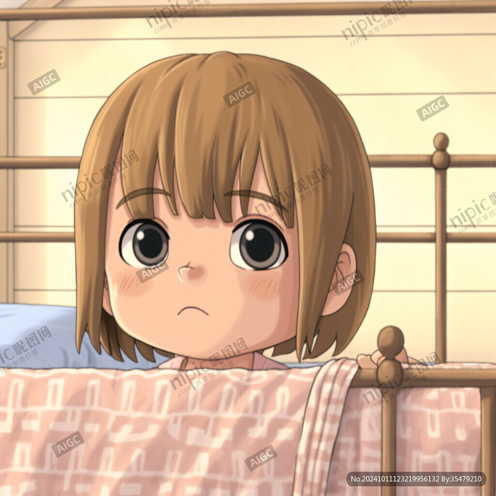 女孩生气插画