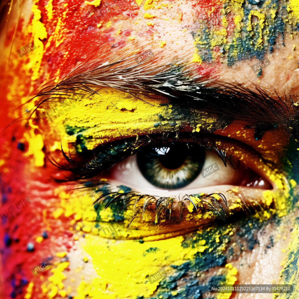 人脸色块拼接装饰画