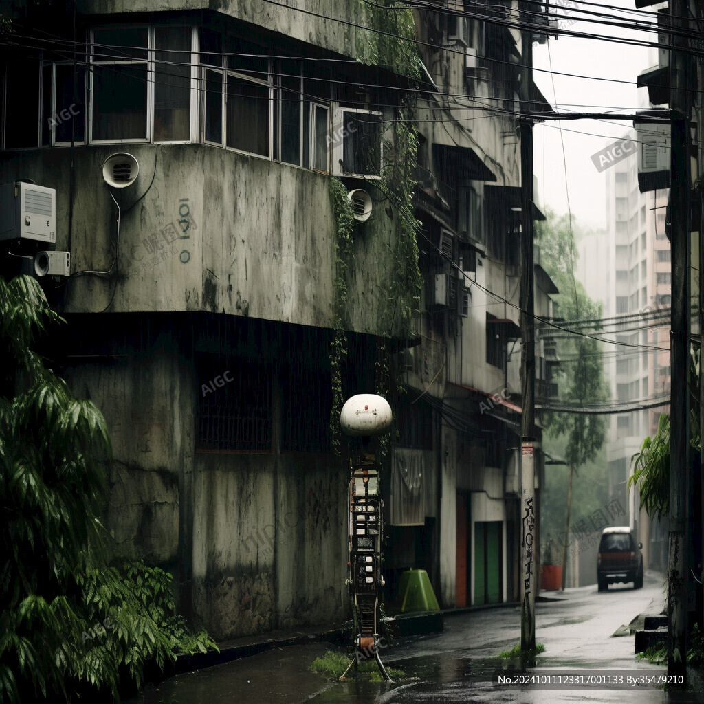 下雨天街景