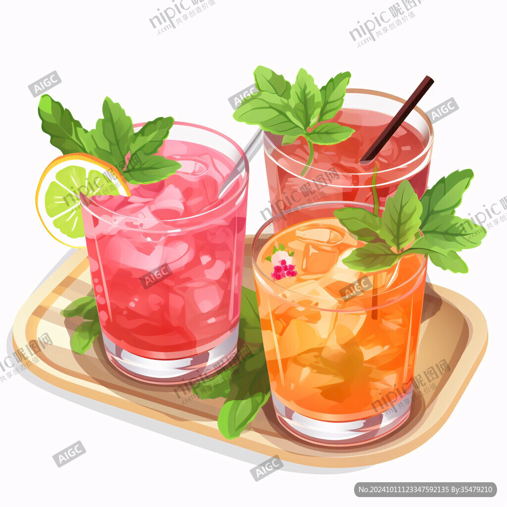 夏季冰饮插画