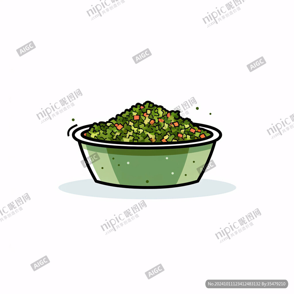 擂椒拌饭插画