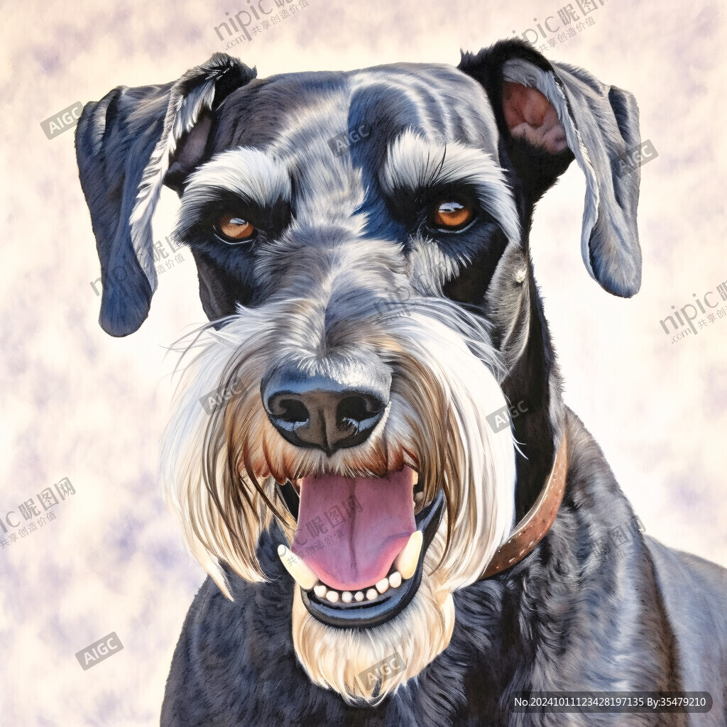 狗狗写实插画
