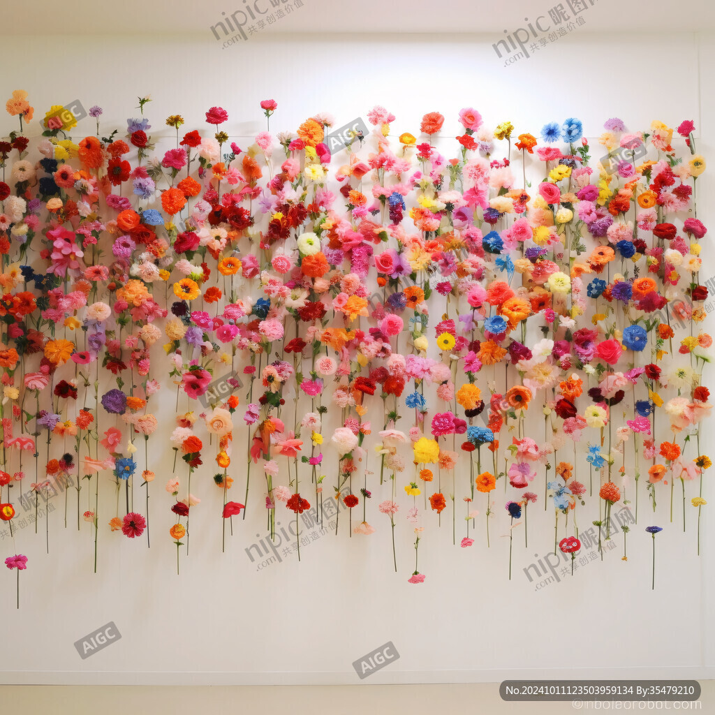 花瓣纸展示墙