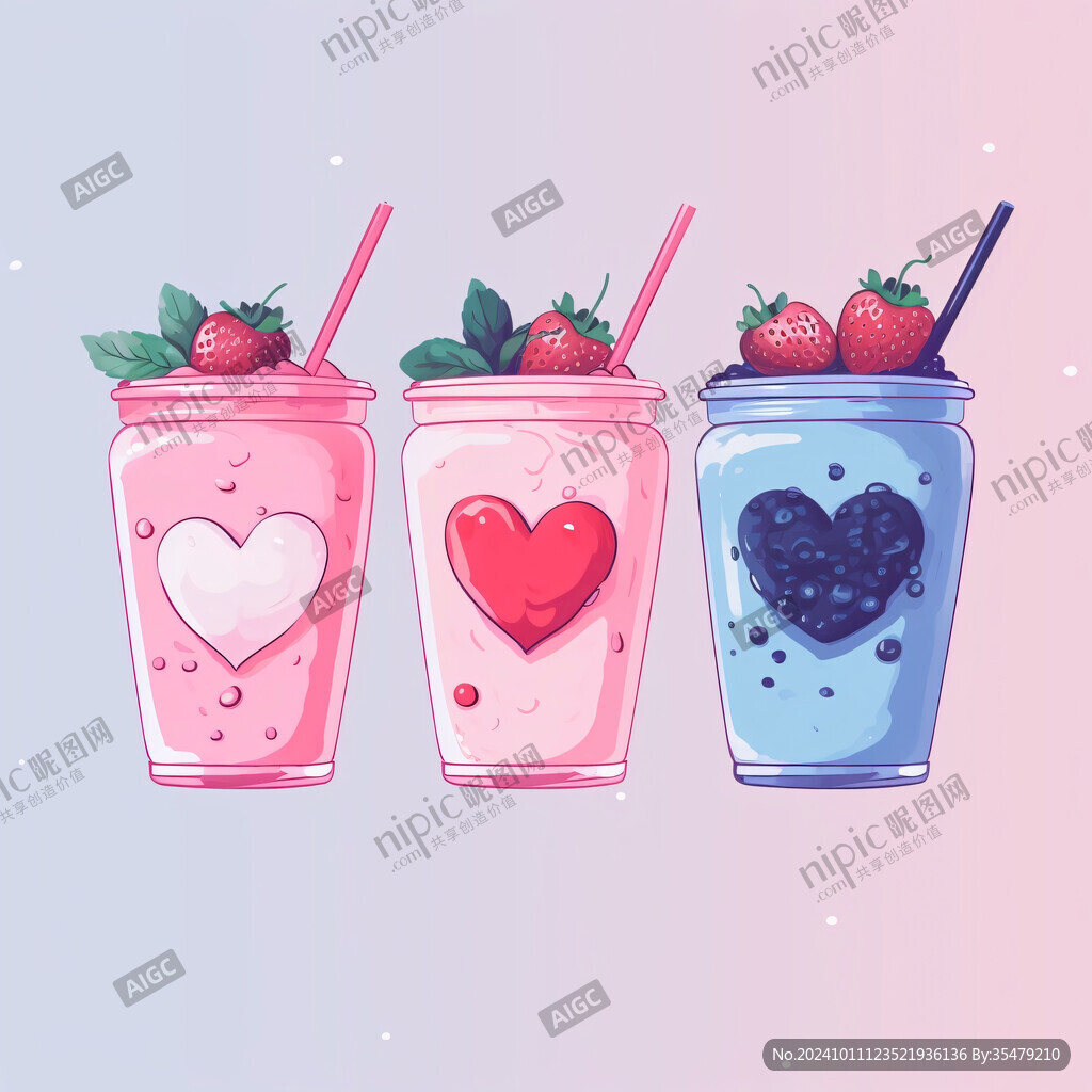 草莓汁插画
