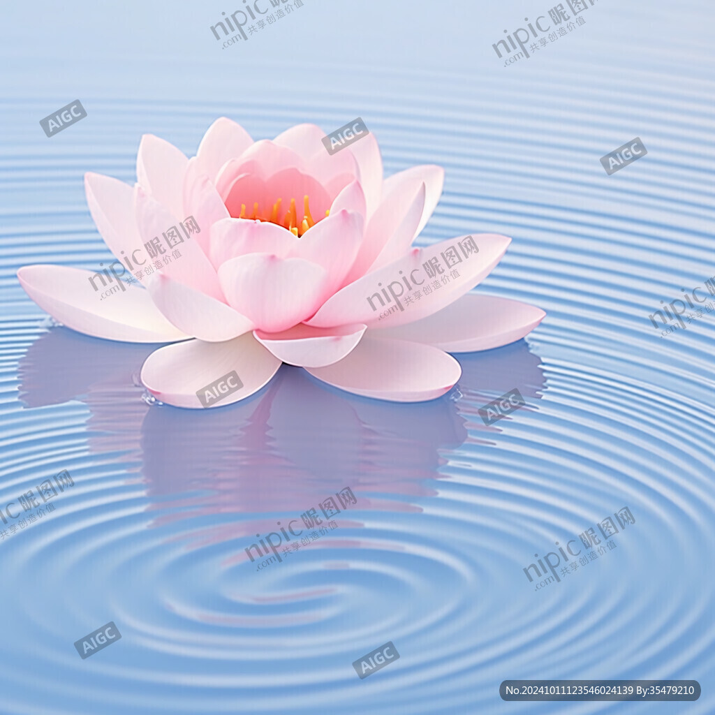 禅意荷花红色睡莲