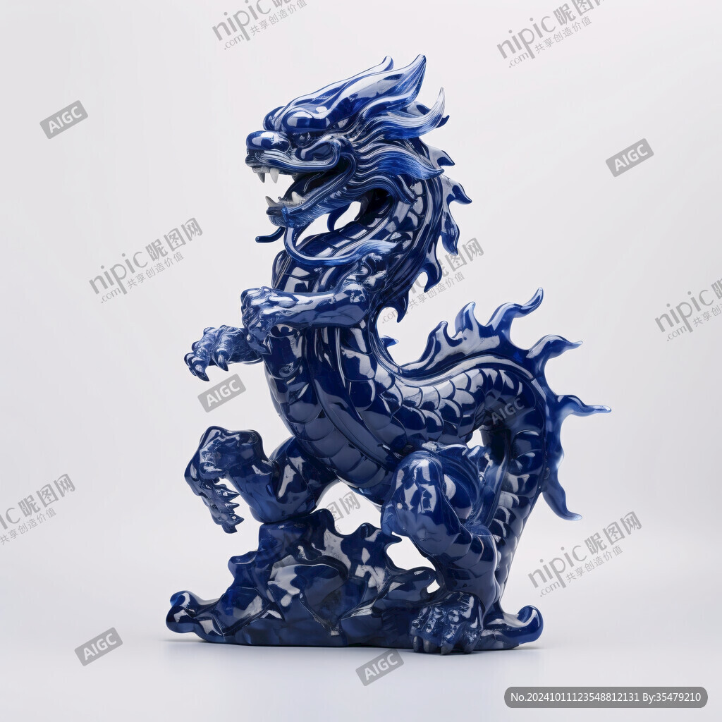 浮雕蓝龙