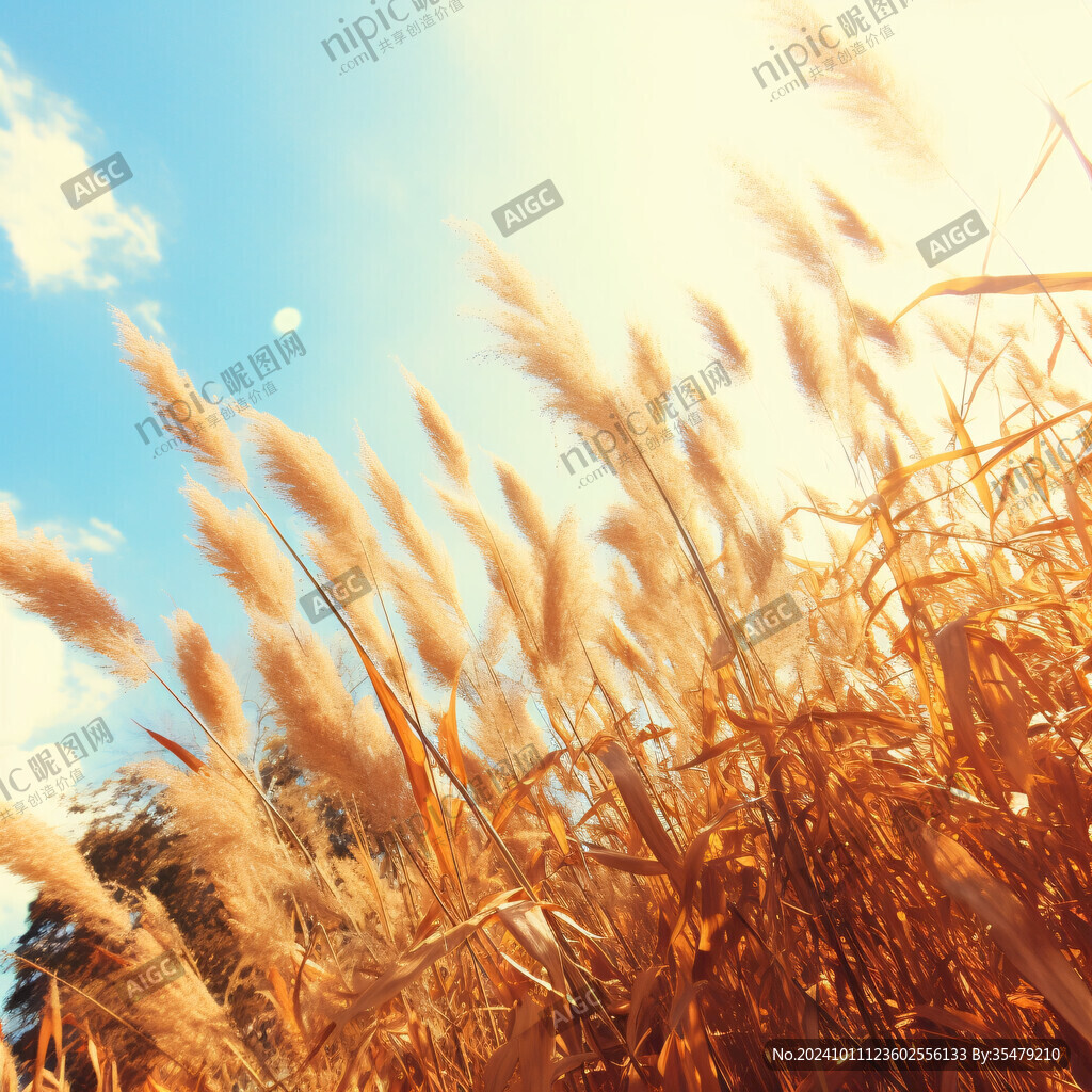 金黄色芦花苇子