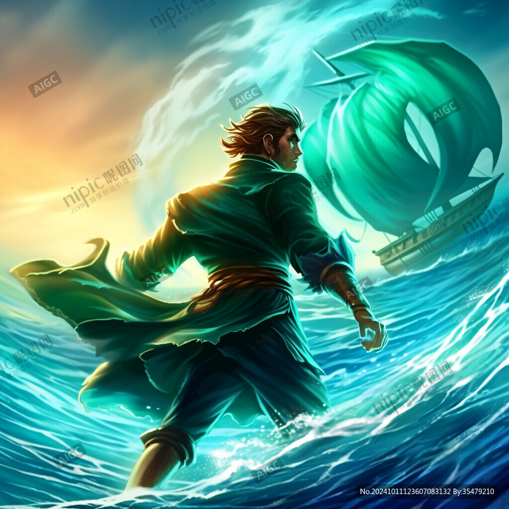 乘风破浪包装插画