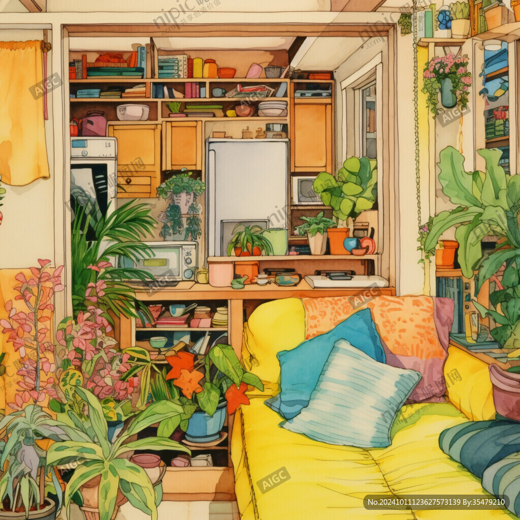 室内场景插画