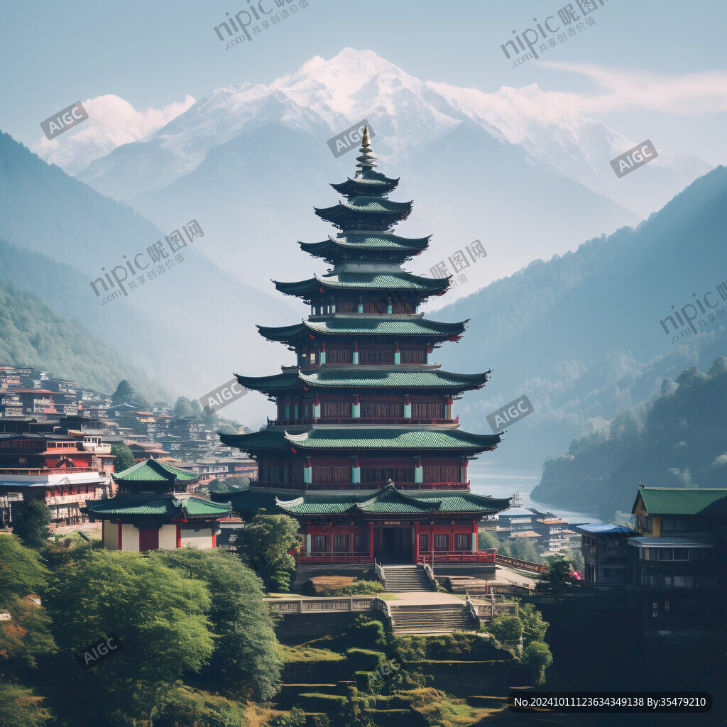 尼泊尔地标建筑海报