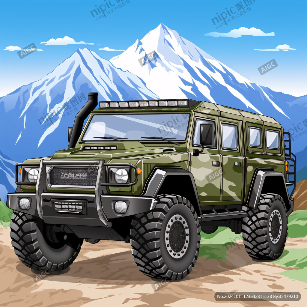 手绘越野车suv