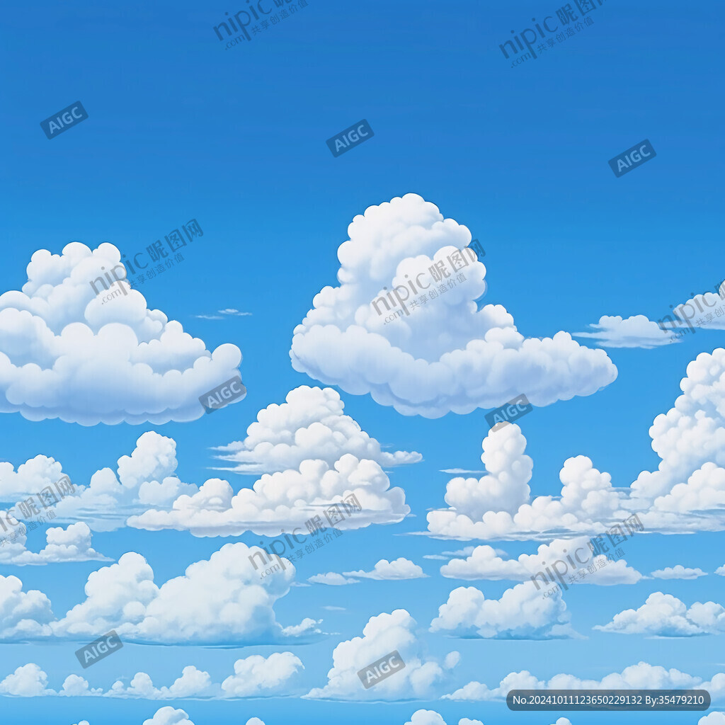 卡通天空白云