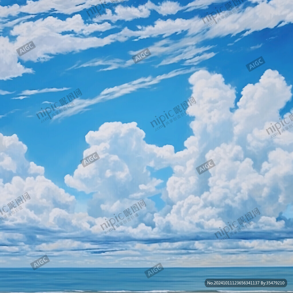 蓝天立体画