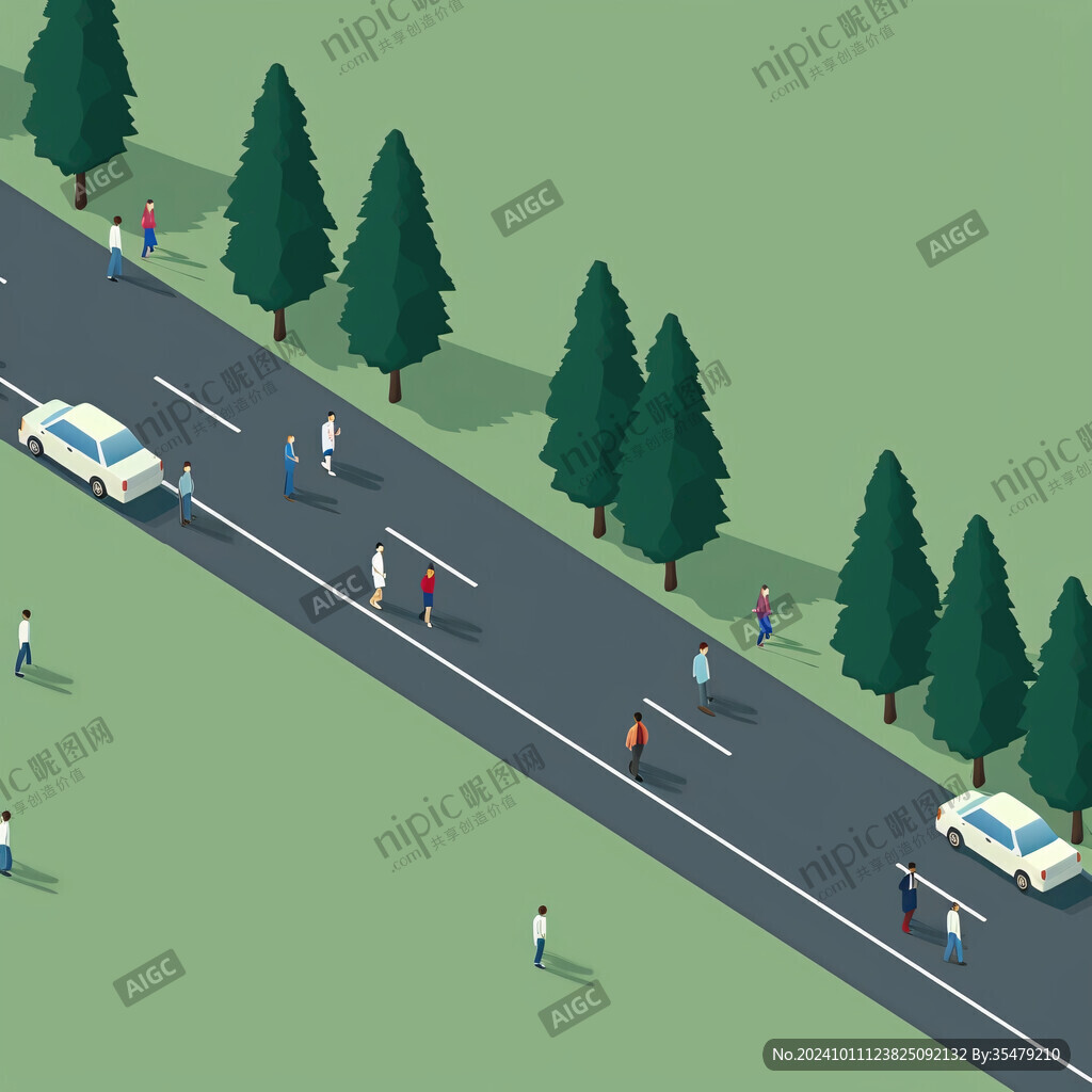 马路散步赏学插画