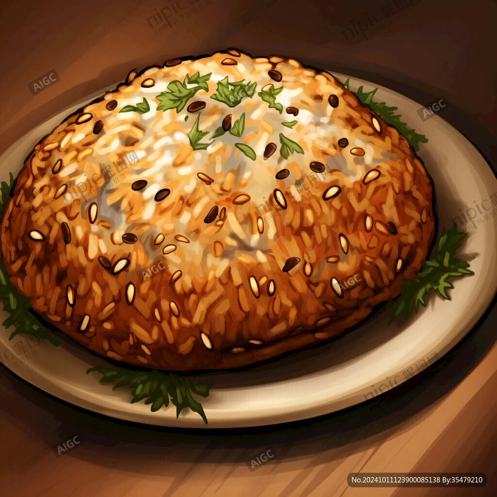 油梭子饼插画