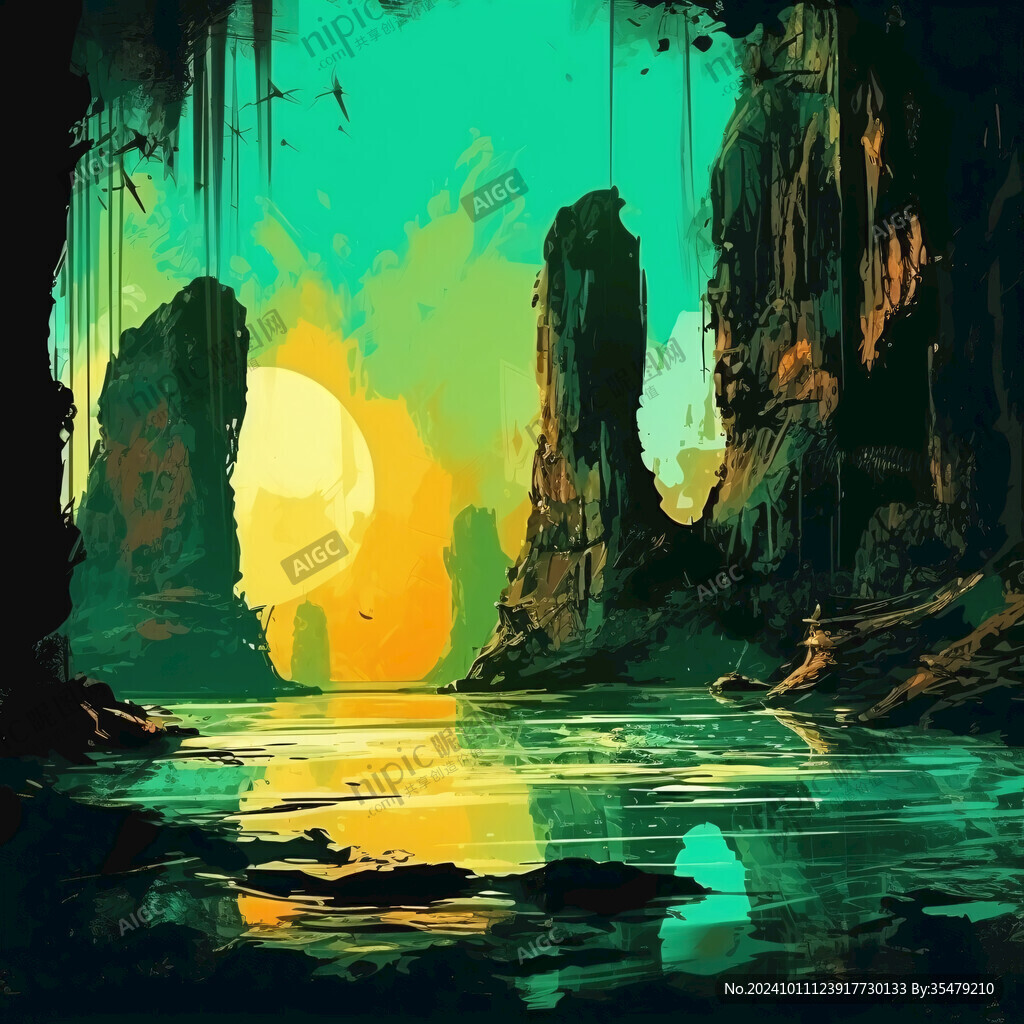 外星球幻想场景插画