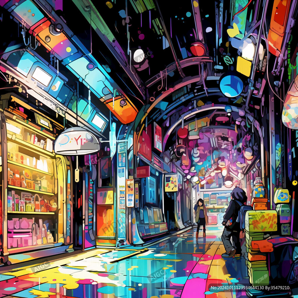 场景赛博插画