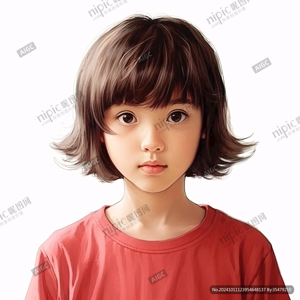 小女孩头像插画