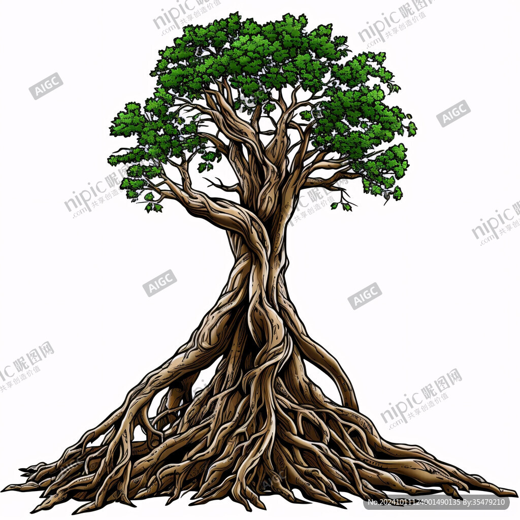树木树根大树