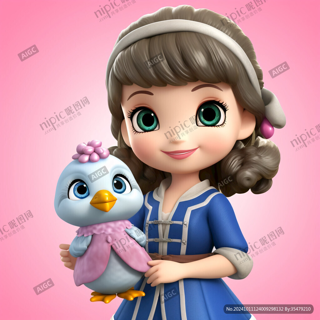 卡通小妞小女孩
