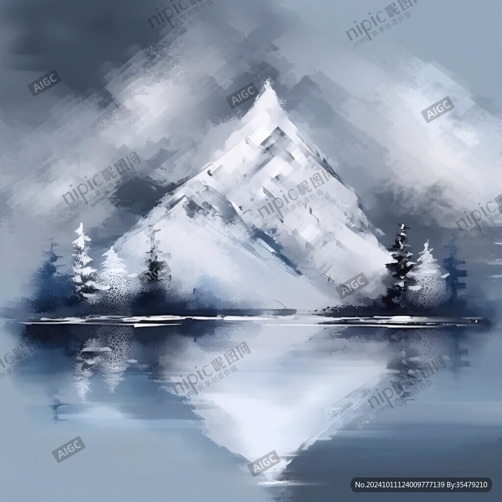 冰山风景画