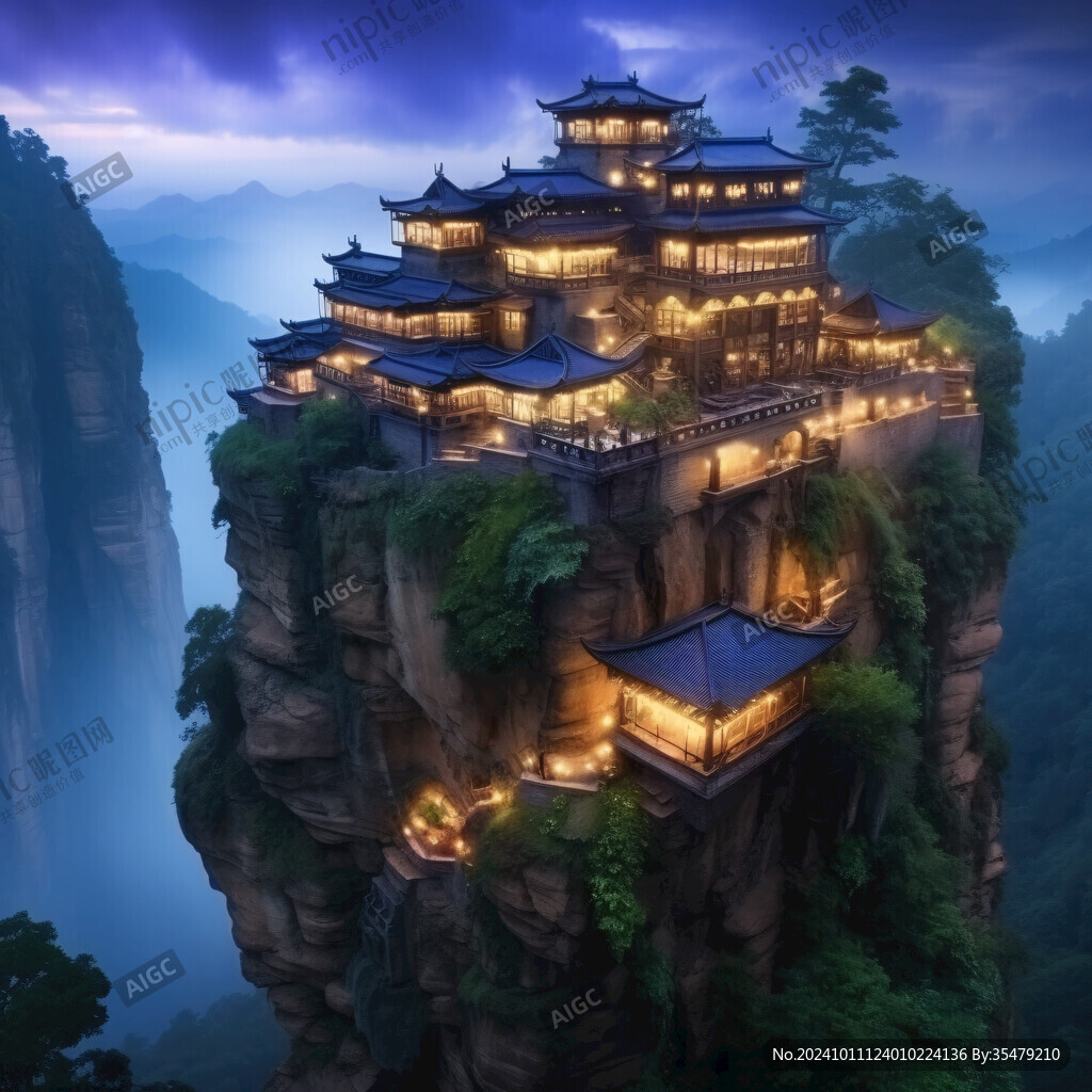 宫殿楼阁仙境仙人大殿