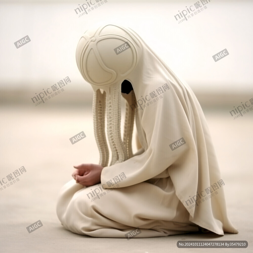 戴白色面纱的修女
