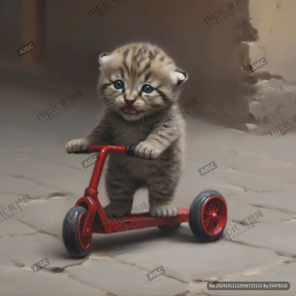 小猫滑滑板