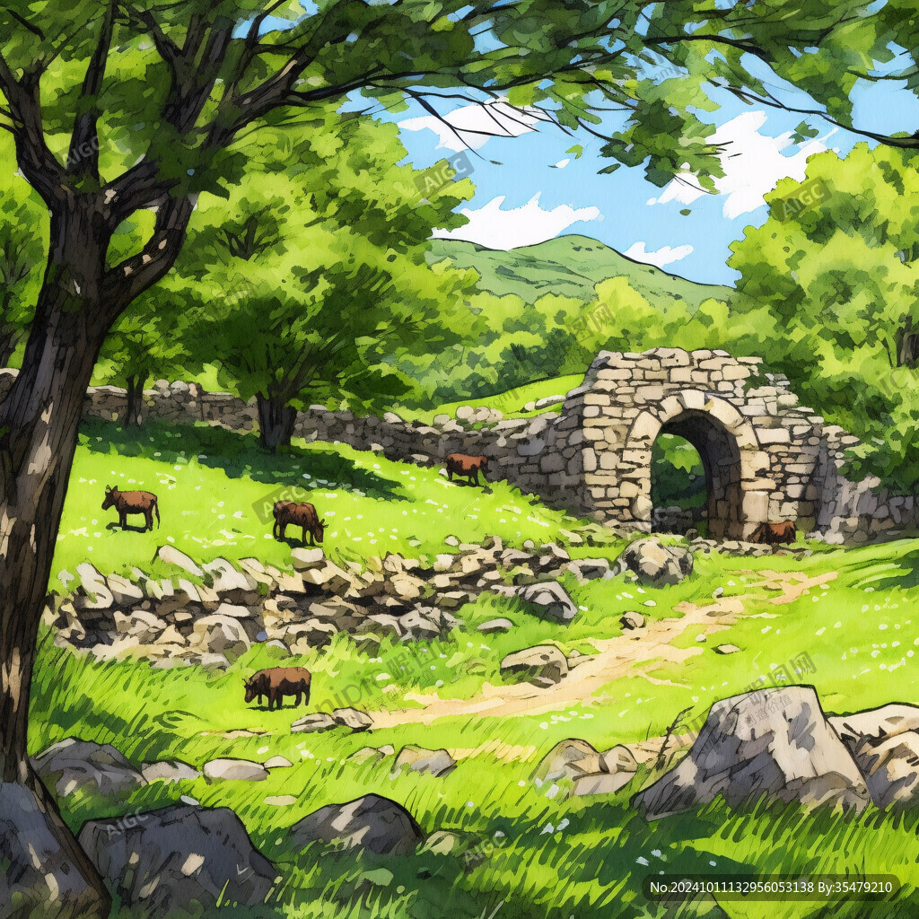 乡村场景插画