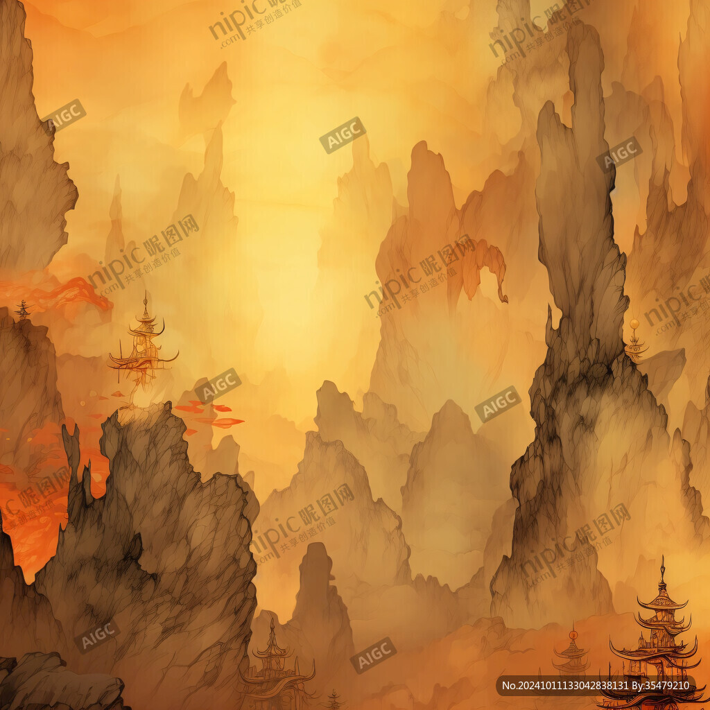 石林插画宣传素材背景