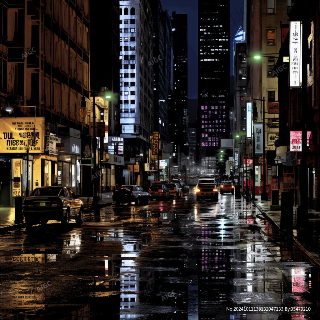 雨夜背景墙