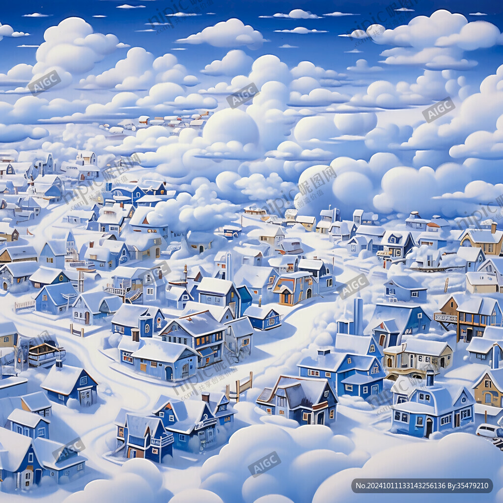 屋顶积雪插画