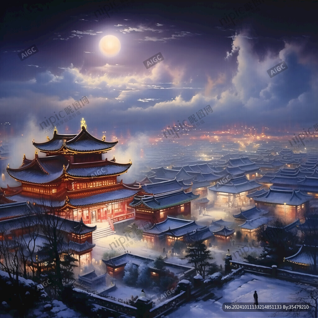 宫殿楼阁仙境仙人大殿